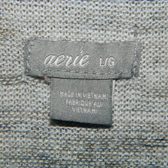 5/$25 Aerie Oversized Crew Neck Sweater Heather Gray L (EE-25) - Picture 2 of 4